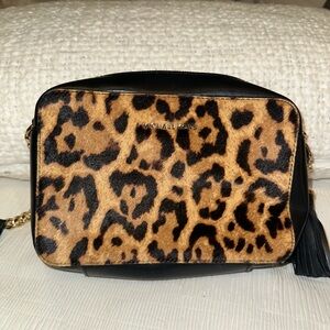 Michael Kors Ginny Calf Hair Crossbody Bag Cheetah Print